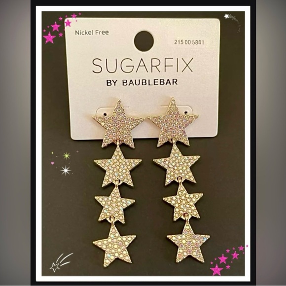 Sugarfix by Baublebar NWT Gold Tone Shooting Star NICKEL FREE Earrings dangle - Picture 5 of 5
